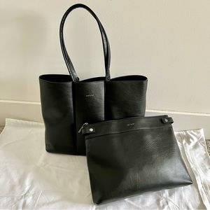 NWOT VEGAN LEATHER Matt & Nat HYDE TOTE BAG - PURITY 2 pc Purse Set
